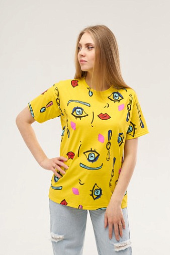 Футболка женская Краш желтая