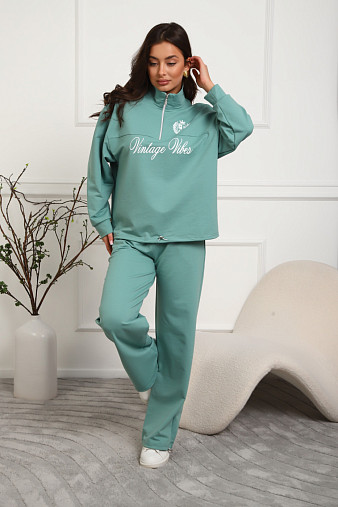 Костюм женский Верона однотонный св.изумруд