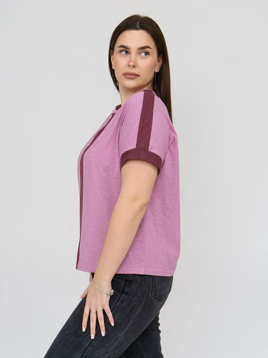 Футболка женская Моника розовый/меланж