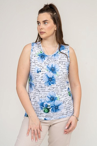 Майка Летнее признание голубой/буквы