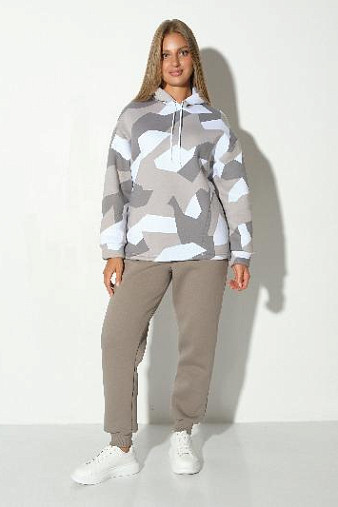 Костюм жен. Геометрия набивка 3-х нитка начес олива