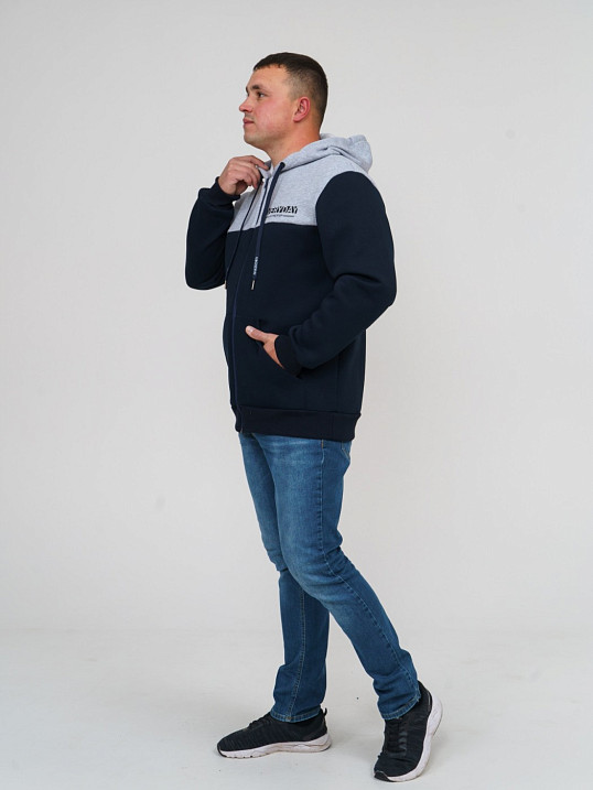 Толстовка мужская Фаворит синяя 3-х нитка начес