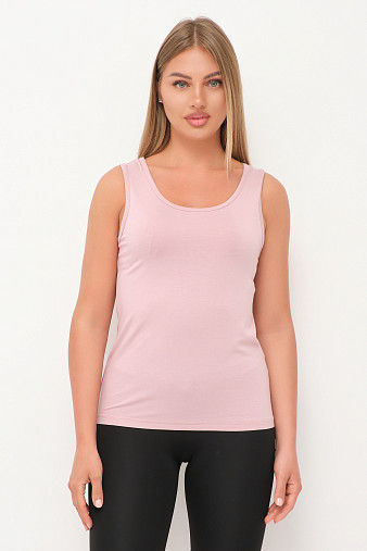 Майка вискозная однотонная пудра
