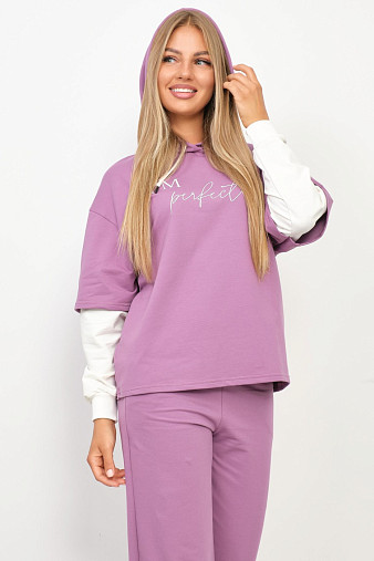 Костюм женский Венди со стразами брусника