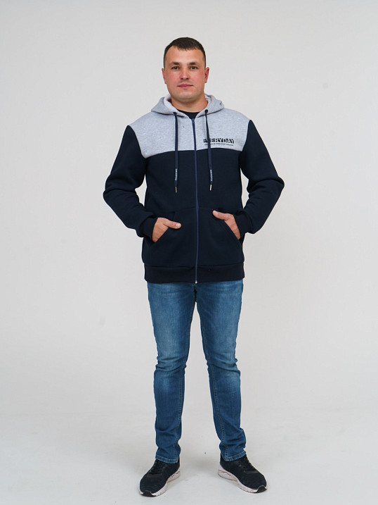 Толстовка мужская Фаворит синяя 3-х нитка начес