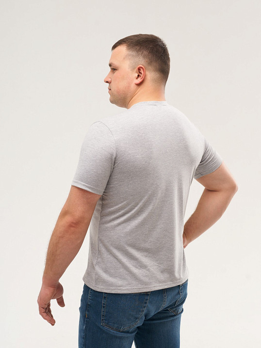 Футболка мужская  Узбекистан принт сер. меланж