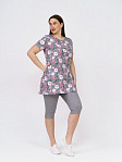 Костюм Симона серый/цветы