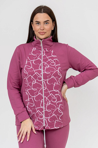 Костюм Теплый вечер брусника/сердца