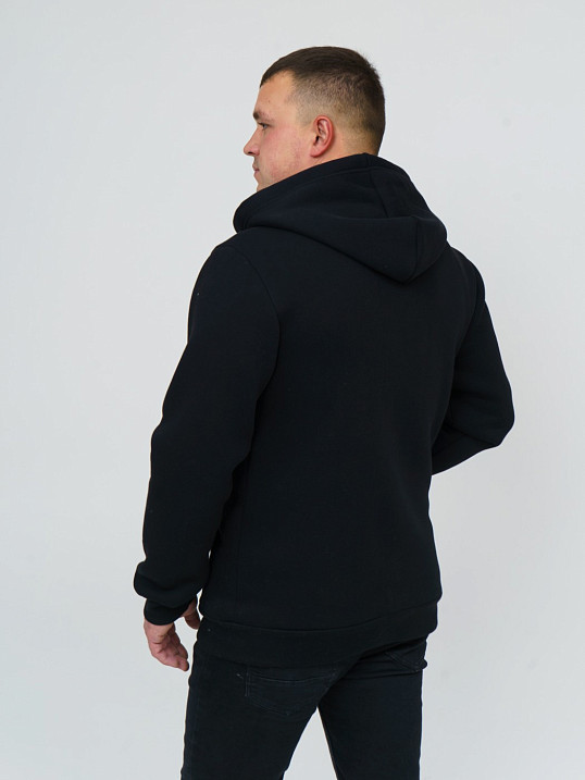 Толстовка мужская Степ без печати черная футер 3-х нитка