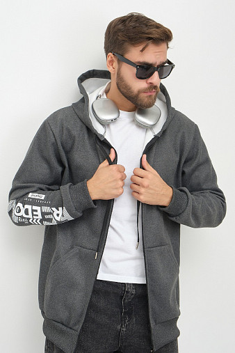 Толстовка муж. Дэнди 3-х нитка начес т.серый