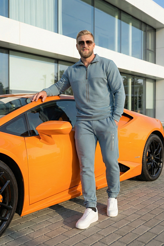 Костюм мужской Старк 3-х нитка петля пепельный