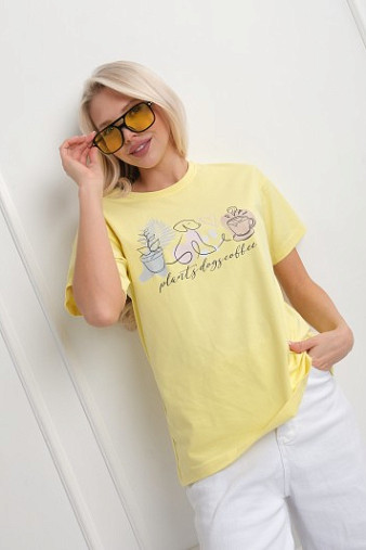 Футболка женская Смайл лимон