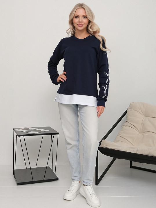 Толстовка женская Дабл т.индиго