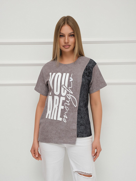 Футболка женская Рефлекс серый/антрацит