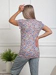 Футболка Фонарик вискоза брусника/цветы