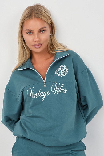 Костюм женский Верона однотонный изумруд