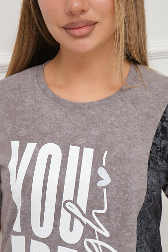 Футболка женская Рефлекс серый/антрацит