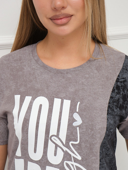 Футболка женская Рефлекс серый/антрацит