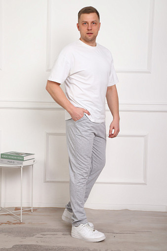 Брюки мужские без манжета серые