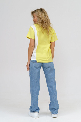 Футболка женская Креатив лимон/молочный