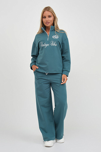 Костюм женский Верона однотонный изумруд