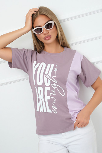 Футболка женская Рефлекс корица/лаванда