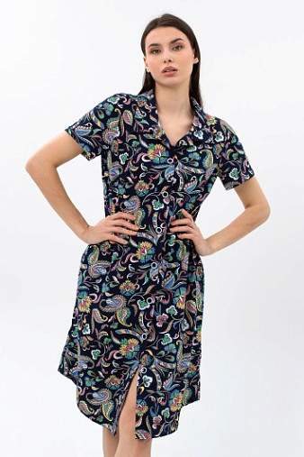 Халат Анна синий/узор