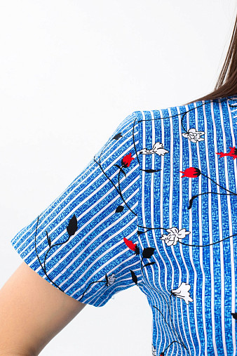 Футболка женская с карманами джинс/полоса