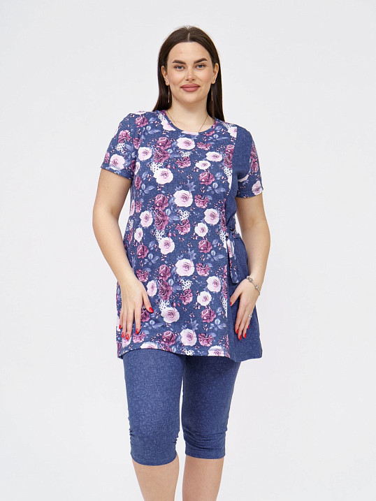 Костюм Симона индиго/цветы