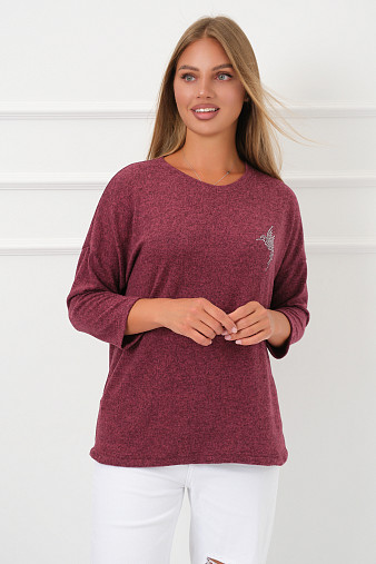 Джемпер Оливия брусника