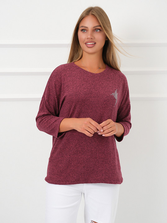 Джемпер Оливия брусника