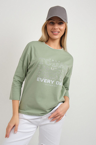 Лонгслив женский Лео фисташка