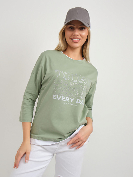 Лонгслив женский Лео фисташка