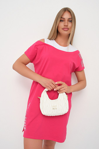 Платье женское Мирэль со стразами фуксия