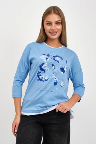 Лонгслив женский Тудей голубой