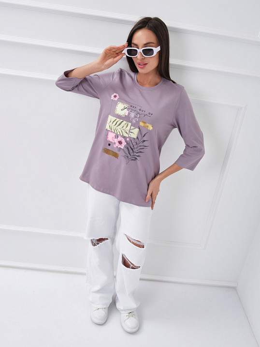 Лонгслив Элис рукав 3/4 светло-лиловый