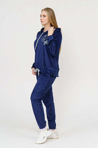 Костюм Уют велюр синий