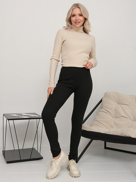 Легинсы теплые чёрные