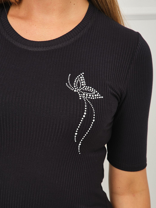 Лонгслив женский Вираж лапша черный