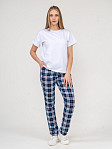 Брюки Силуэт сине-голубой/клетка