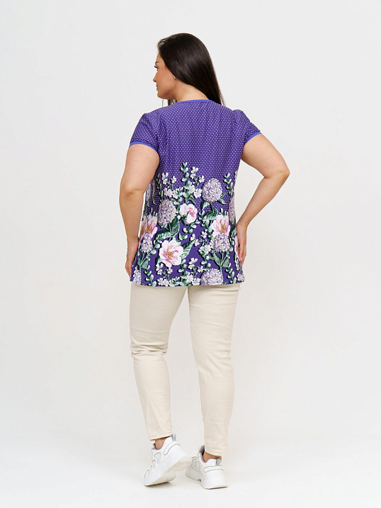 Футболка Сердечное тепло фиолетовый/цветы