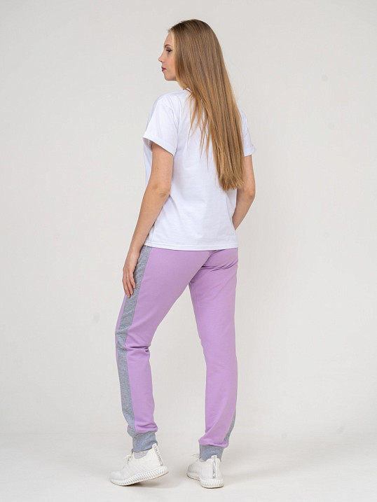 Брюки женские лампас лаванда