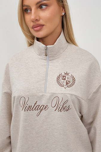 Костюм женский Верона однотонный беж/меланж