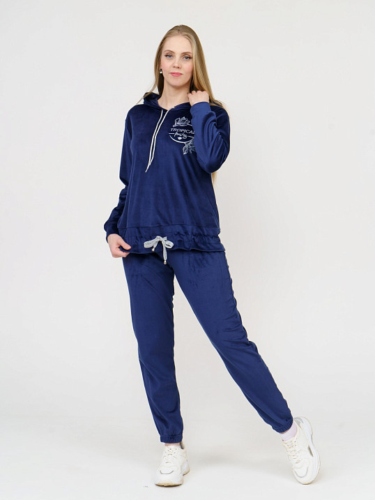 Костюм Уют велюр синий