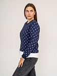 Толстовка женская Аврора синий/горох
