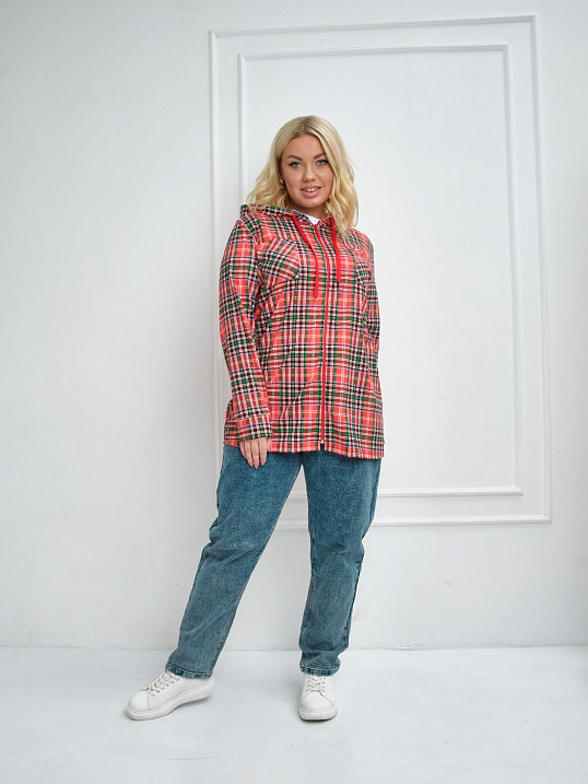 Рубашка Азарт-2 набивная красный/клетка