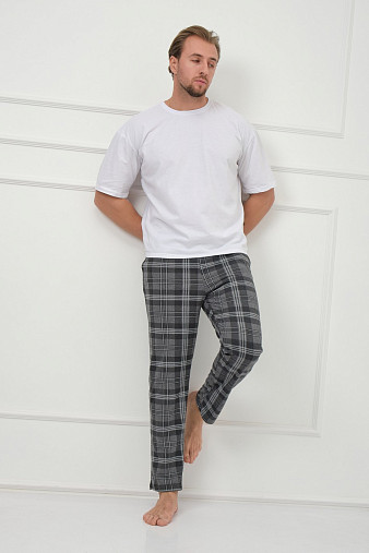 Брюки мужские Легион серый/клетка