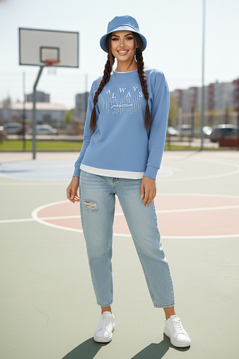 Свитшот женский Кетти голубой