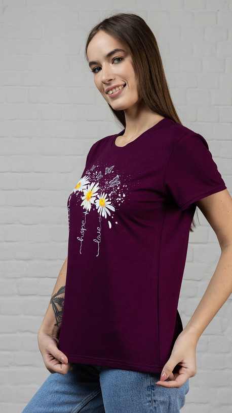 Футболка Ромашка баклажан