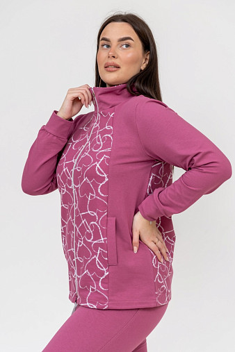 Костюм Теплый вечер брусника/сердца